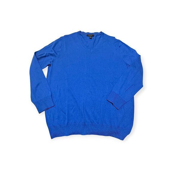 Banana Republic Luxury Blend V‑Neck Sweater XL Blue - Picture 4 of 8